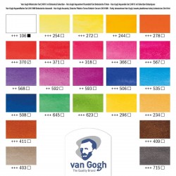 VAN GOGH 24 Colours Water Colour Paint Plastic Case Set Botanical Selection in Half Pans VAN GOGH 24 Colours Water Colour Paint Plastic Case Set Botanical Selection in Half Pans